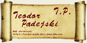 Teodor Padejski vizit kartica